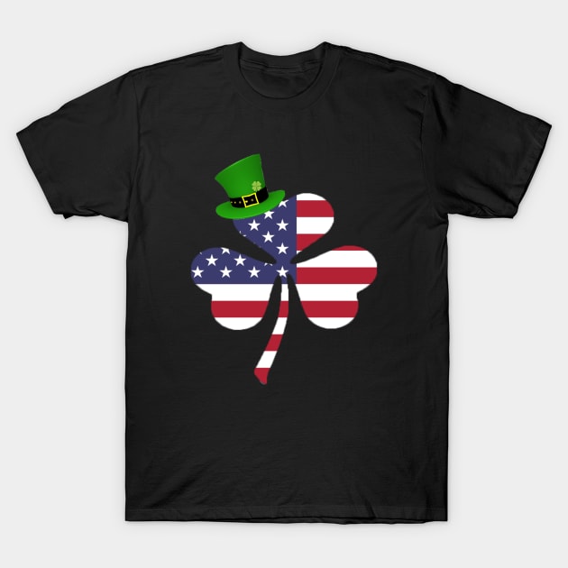 St Patricks Day Shirt American Flag T-Shirt by EmmaShirt